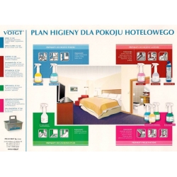 Plan higieny dla pokoju hotelowego.